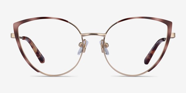 Delilah Matte Gold Tortoise Metal Eyeglass Frames