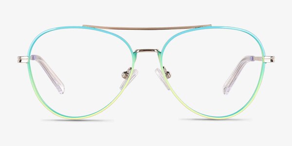 Sparkle Gradient Blue Métal Montures de lunettes de vue