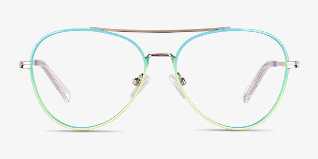 Sparkle Gradient Blue MetalEyeglass Frames from EyeBuyDirect, Front View