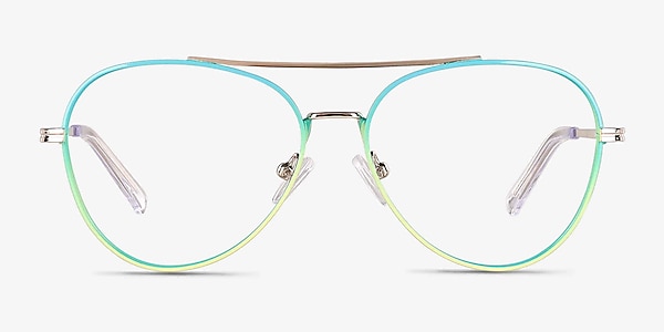 Sparkle Gradient Blue Metal Eyeglass Frames