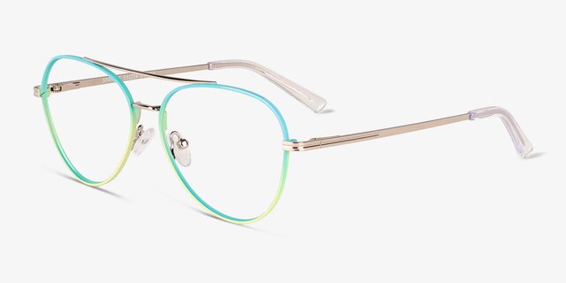 Sparkle Gradient Blue MetalEyeglass Frames from EyeBuyDirect, Angle View