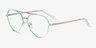 Sparkle Gradient Blue MetalEyeglass Frames from EyeBuyDirect, Angle View