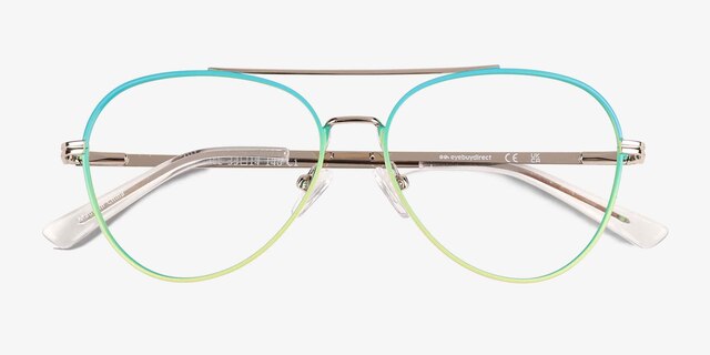 Sparkle Gradient Blue MetalEyeglass Frames from EyeBuyDirect, Closed View