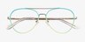 Sparkle Gradient Blue MetalEyeglass Frames from EyeBuyDirect, Closed View