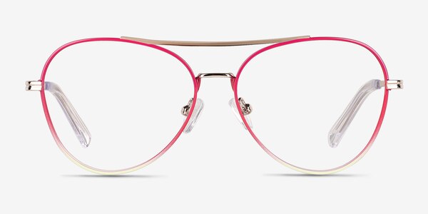 Sparkle Gradient Red Metal Eyeglass Frames