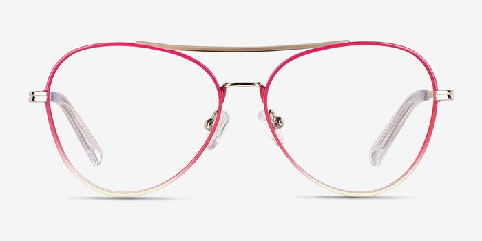 Sparkle Gradient Red Metal Eyeglass Frames from EyeBuyDirect