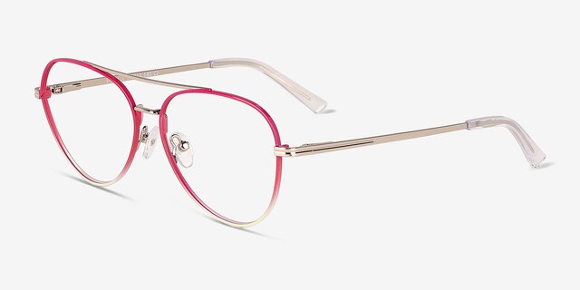 Sparkle Gradient Red MetalEyeglass Frames from EyeBuyDirect, Angle View
