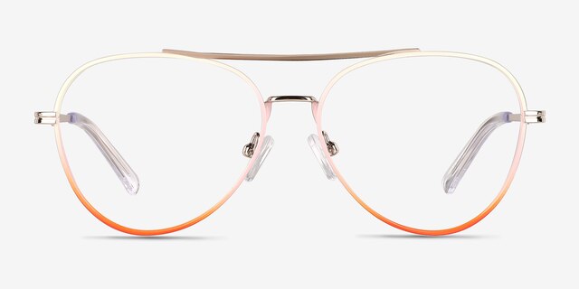 Sparkle Gradient Orange MetalEyeglass Frames from EyeBuyDirect, Front View
