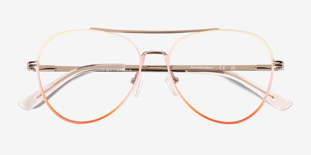 Sparkle Gradient Orange MetalEyeglass Frames from EyeBuyDirect, Closed View