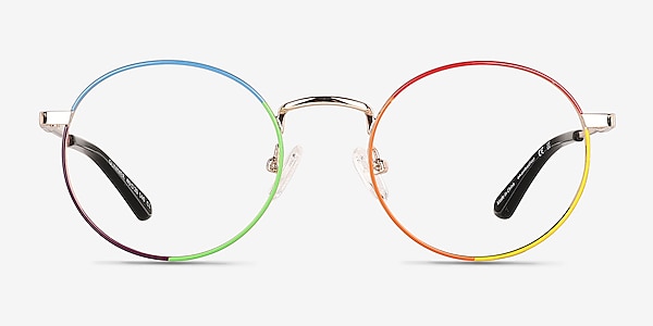 Glimmer Shiny Gold Rainbow Metal Eyeglass Frames