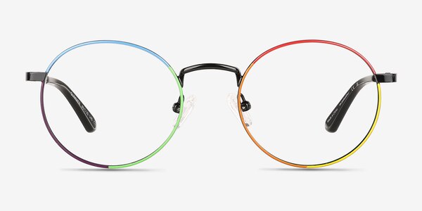 Glimmer Shiny Black Rainbow Metal Eyeglass Frames