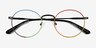 Glimmer Shiny Black Rainbow MetalEyeglass Frames from EyeBuyDirect, Closed View