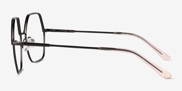 Mayfield Shiny Black MetalEyeglass Frames from EyeBuyDirect, Side View