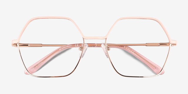 Mayfield Shiny Rose Gold MetalEyeglass Frames from EyeBuyDirect, Closed View