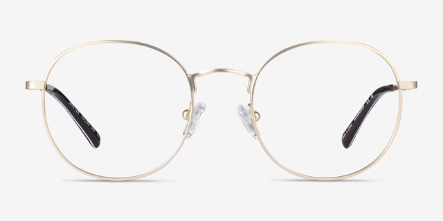 Spatter Matte Gold MetalEyeglass Frames from EyeBuyDirect, Front View
