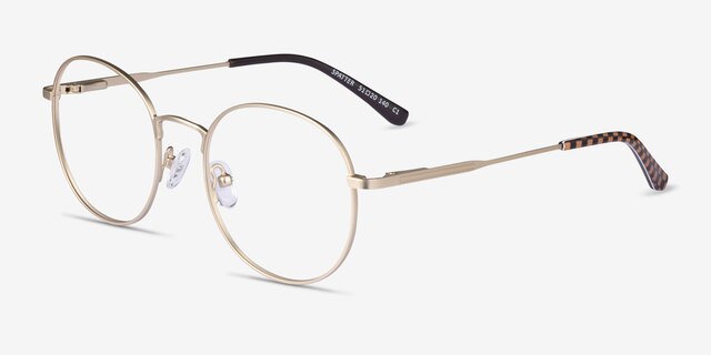 Spatter Matte Gold MetalEyeglass Frames from EyeBuyDirect, Angle View
