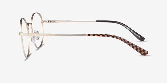 Spatter Matte Gold MetalEyeglass Frames from EyeBuyDirect, Side View