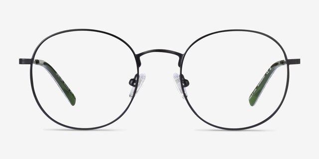 Spatter Matte Black MetalEyeglass Frames from EyeBuyDirect, Front View