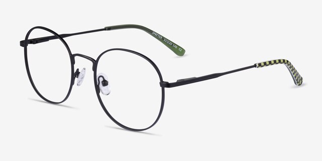 Spatter Matte Black MetalEyeglass Frames from EyeBuyDirect, Angle View