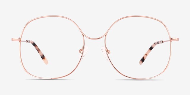 Wilbur Rose Gold MetalEyeglass Frames from EyeBuyDirect, Front View