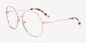 Wilbur Rose Gold MetalEyeglass Frames from EyeBuyDirect, Angle View