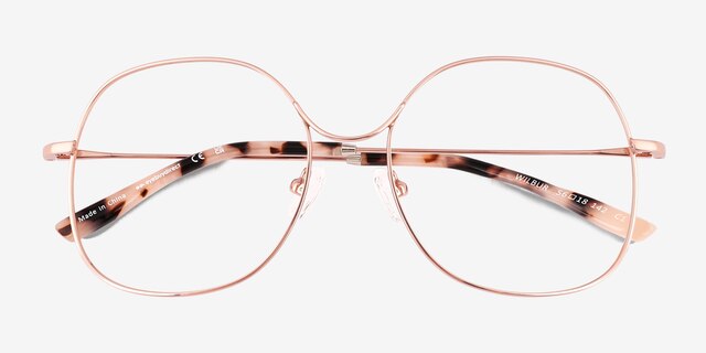 Wilbur Rose Gold MetalEyeglass Frames from EyeBuyDirect, Closed View