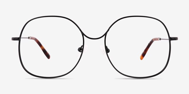 Wilbur Black MetalEyeglass Frames from EyeBuyDirect, Front View