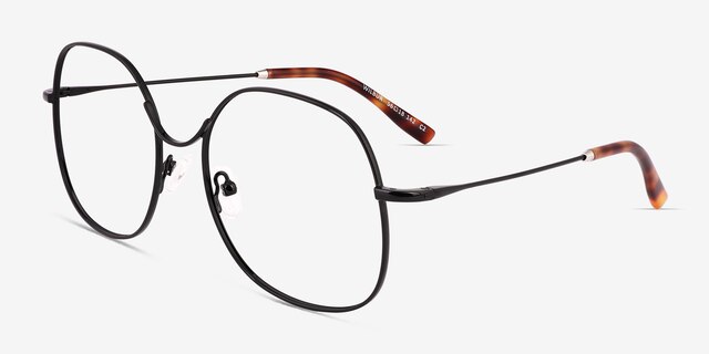 Wilbur Black MetalEyeglass Frames from EyeBuyDirect, Angle View