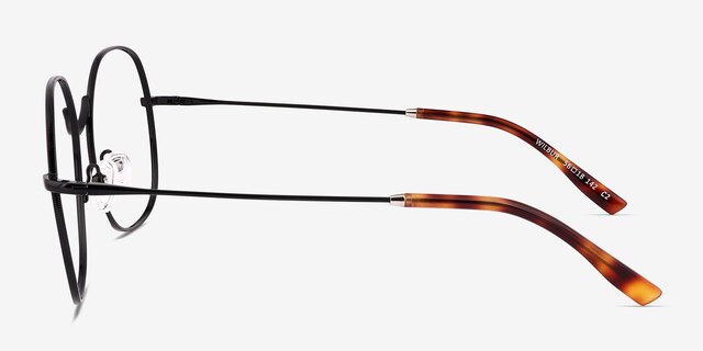 Wilbur Black MetalEyeglass Frames from EyeBuyDirect, Side View