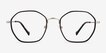 Frances Matte Silver Black MetalEyeglass Frames from EyeBuyDirect, Front View