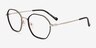 Frances Matte Silver Black MetalEyeglass Frames from EyeBuyDirect, Angle View