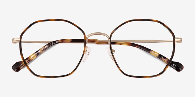 Frances Spotty Tortoise MetalEyeglass Frames from EyeBuyDirect, Closed View