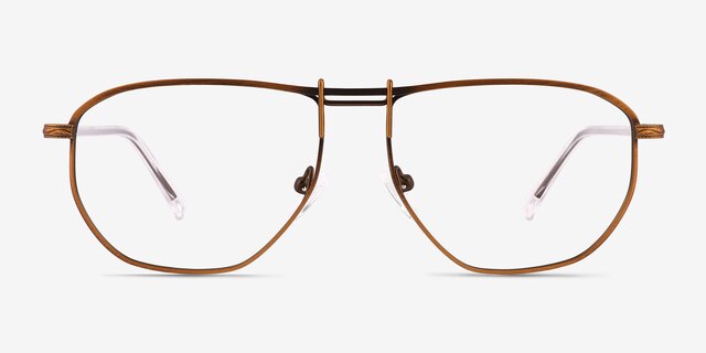 Elwood Bronze MetalEyeglass Frames from EyeBuyDirect, Front View