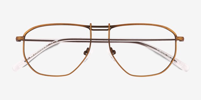 Elwood Bronze MetalEyeglass Frames from EyeBuyDirect, Closed View