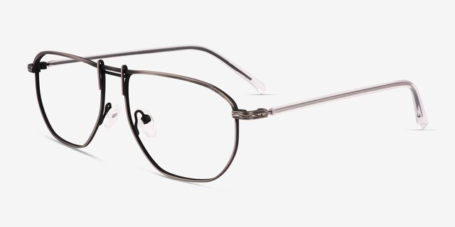 Elwood Silver MetalEyeglass Frames from EyeBuyDirect, Angle View