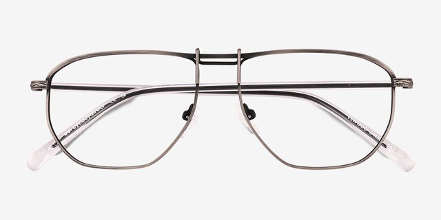 Elwood Silver MetalEyeglass Frames from EyeBuyDirect, Closed View