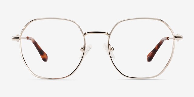 Aiko Shiny Gold MetalEyeglass Frames from EyeBuyDirect, Front View