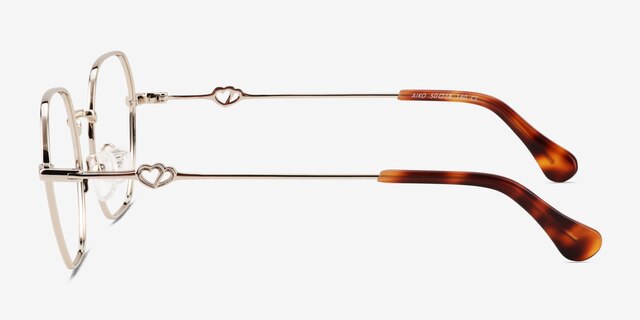 Aiko Shiny Gold MetalEyeglass Frames from EyeBuyDirect, Side View