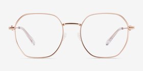 Aiko Matte Rose Gold Métal Montures de lunettes de vue d'EyeBuyDirect, Vue de Face