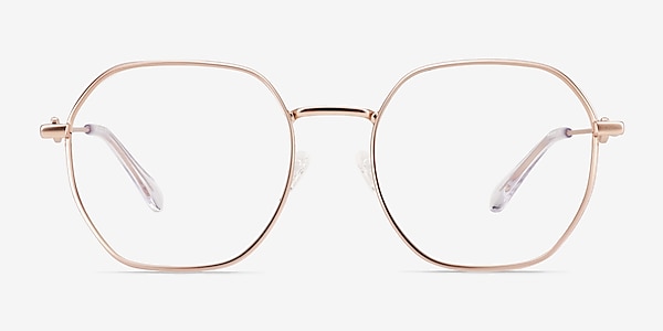 Aiko Matte Rose Gold Metal Eyeglass Frames