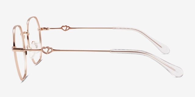 Aiko Matte Rose Gold MetalEyeglass Frames from EyeBuyDirect, Side View