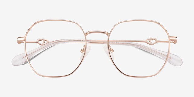 Aiko Matte Rose Gold MetalEyeglass Frames from EyeBuyDirect, Closed View