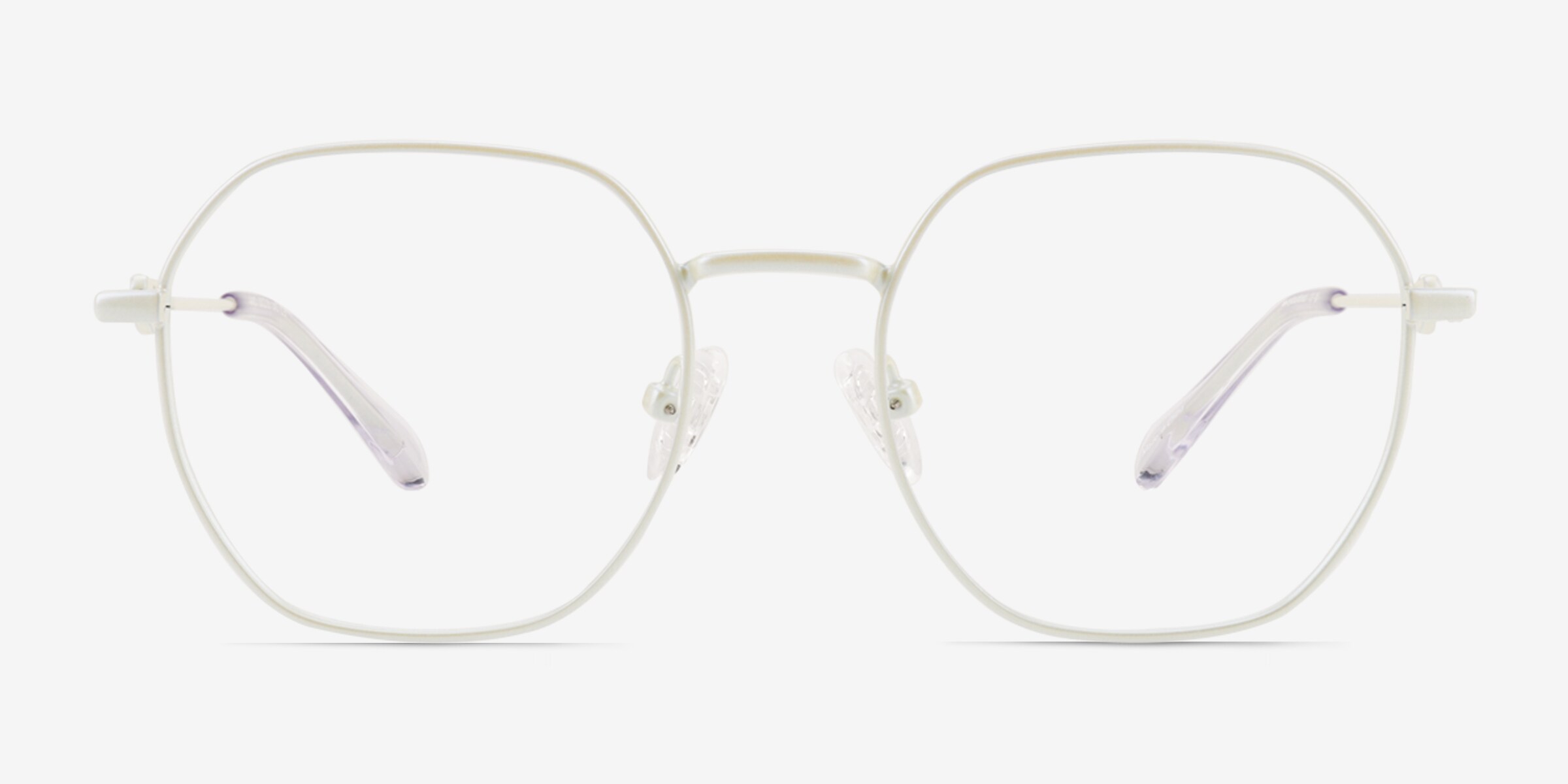Aiko Geometric Pearly White Full Rim Eyeglasses | Eyebuydirect
