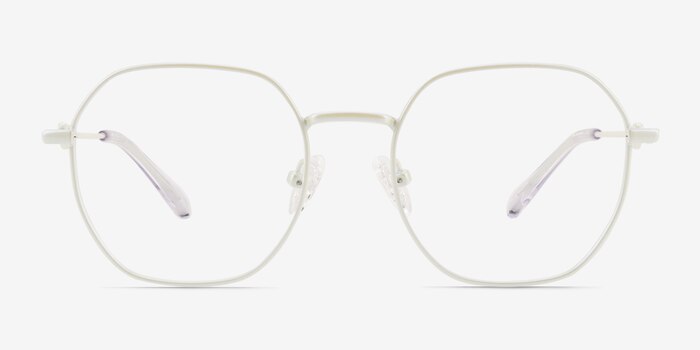 Aiko Pearly White Metal Eyeglass Frames from EyeBuyDirect