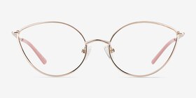 Trina Shiny Rose Gold Métal Montures de lunettes de vue d'EyeBuyDirect, Vue de Face