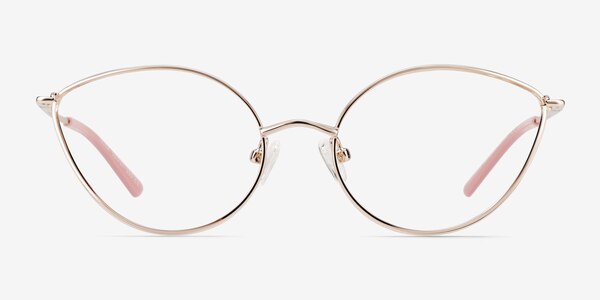 Trina Shiny Rose Gold Metal Eyeglass Frames