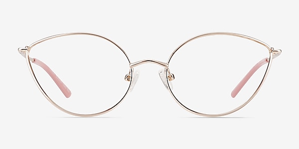 Trina Shiny Rose Gold Metal Eyeglass Frames