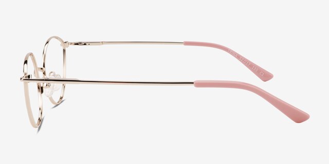 Trina Shiny Rose Gold MetalEyeglass Frames from EyeBuyDirect, Side View