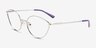 Trina Shiny Silver MetalEyeglass Frames from EyeBuyDirect, Angle View