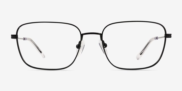 Manifest Shiny Black MetalEyeglass Frames from EyeBuyDirect, Front View